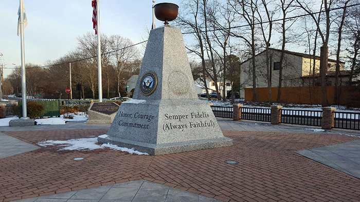 Missing USMC Medallion from Veterans Memorial