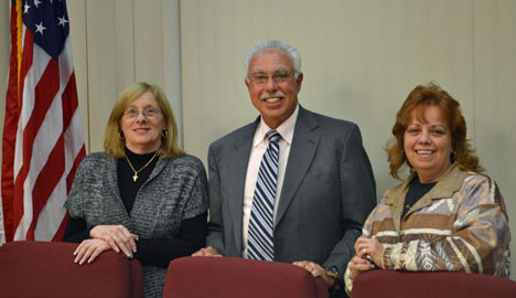 Pictured (left to right): Islandia Village Trustee Patricia Peters, Village Justice Alan Wolinsky and Village Trustee Barbara Lacey.