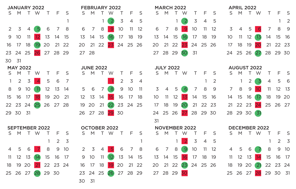 2022 WRAP Calendar