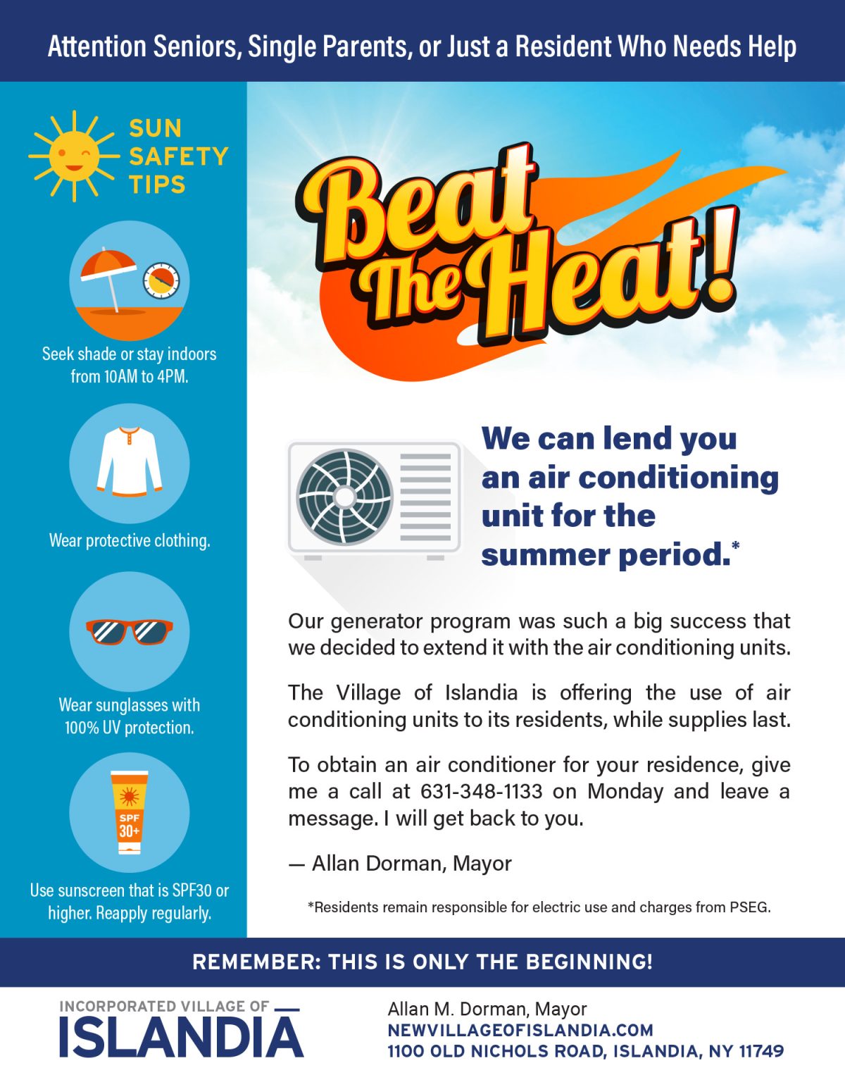 Beat the Heat! We Can Lend You an Air Conditioning Unit for the Summer Period.